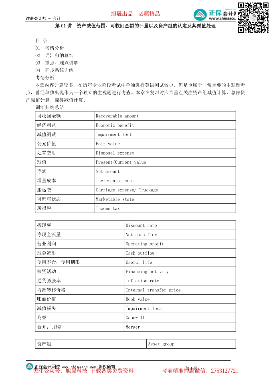 第0301讲　资产减值范围、可收回金额的计量以及资产组的认定及其减值处理_create.pdf_第1页