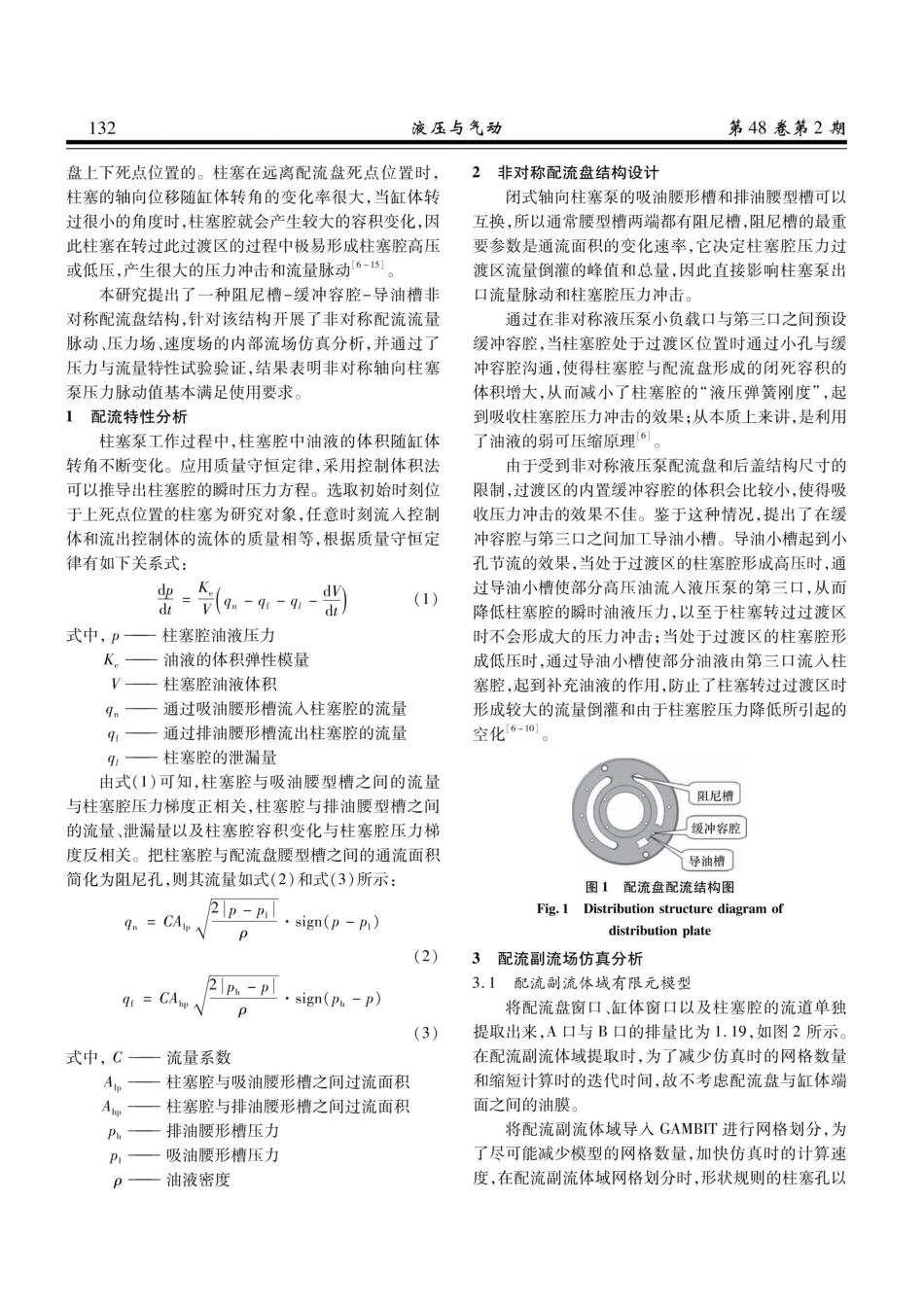 非对称轴向柱塞泵配流副压力脉动特性分析.pdf_第2页