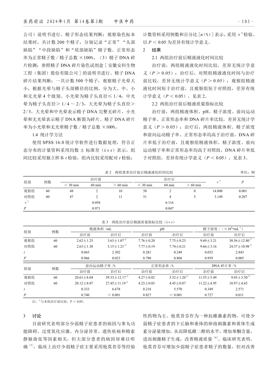 复方玄驹胶囊辅助治疗少弱精子症的临床效果观察.pdf_第2页