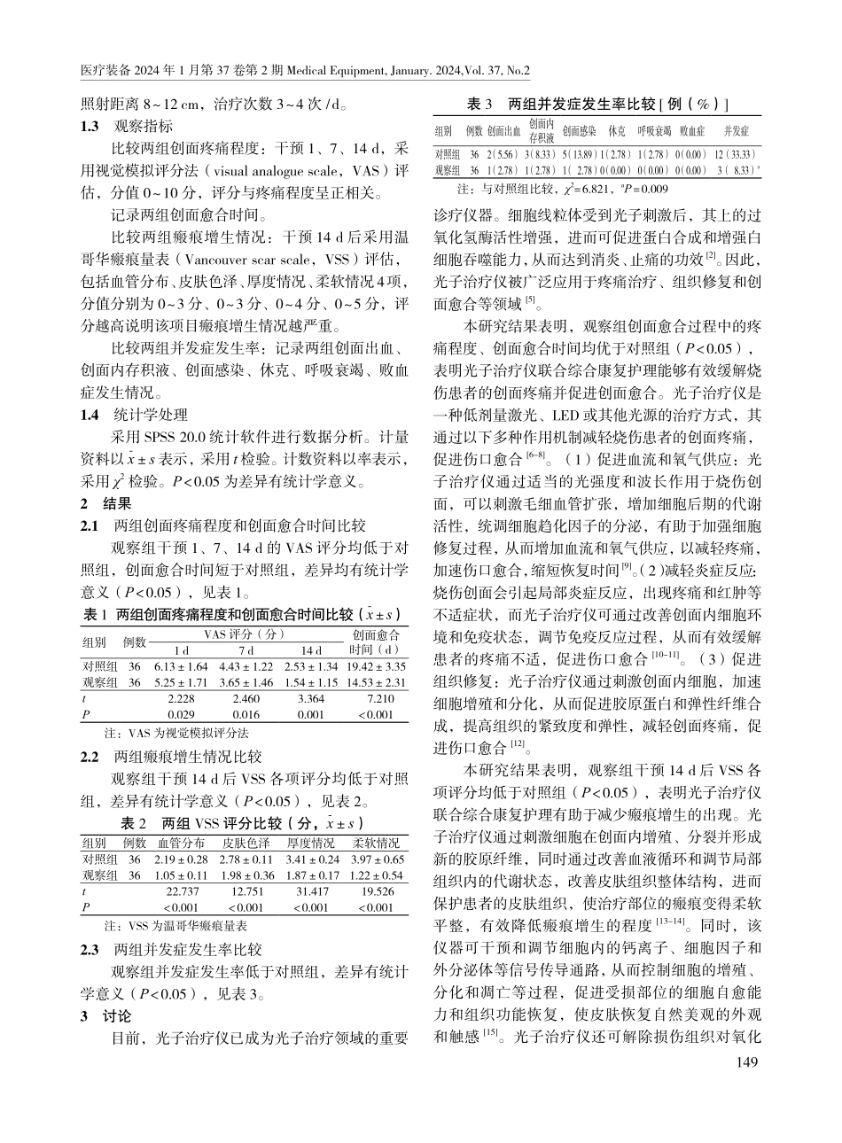 光子治疗仪联合综合康复护理在烧伤患者中的应用效果.pdf_第3页