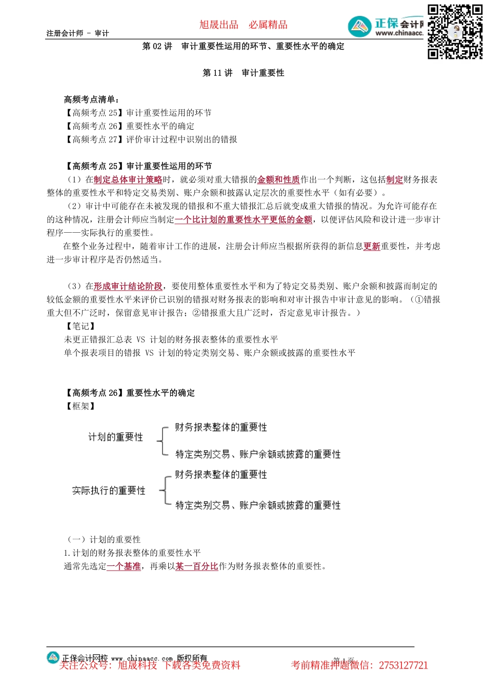 第0602讲　审计重要性运用的环节、重要性水平的确定_create.pdf_第1页