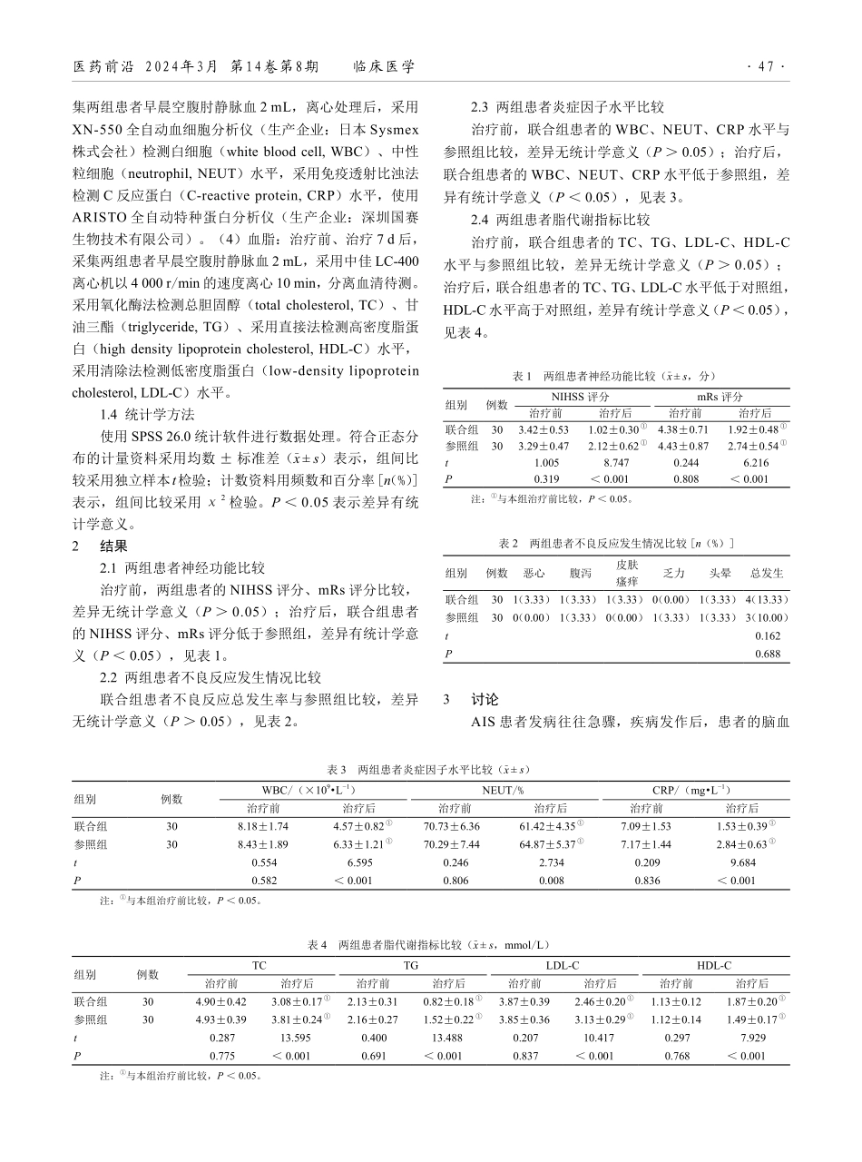 丁苯酞注射液联合血栓通治疗急性缺血性脑卒中的效果分析.pdf_第2页
