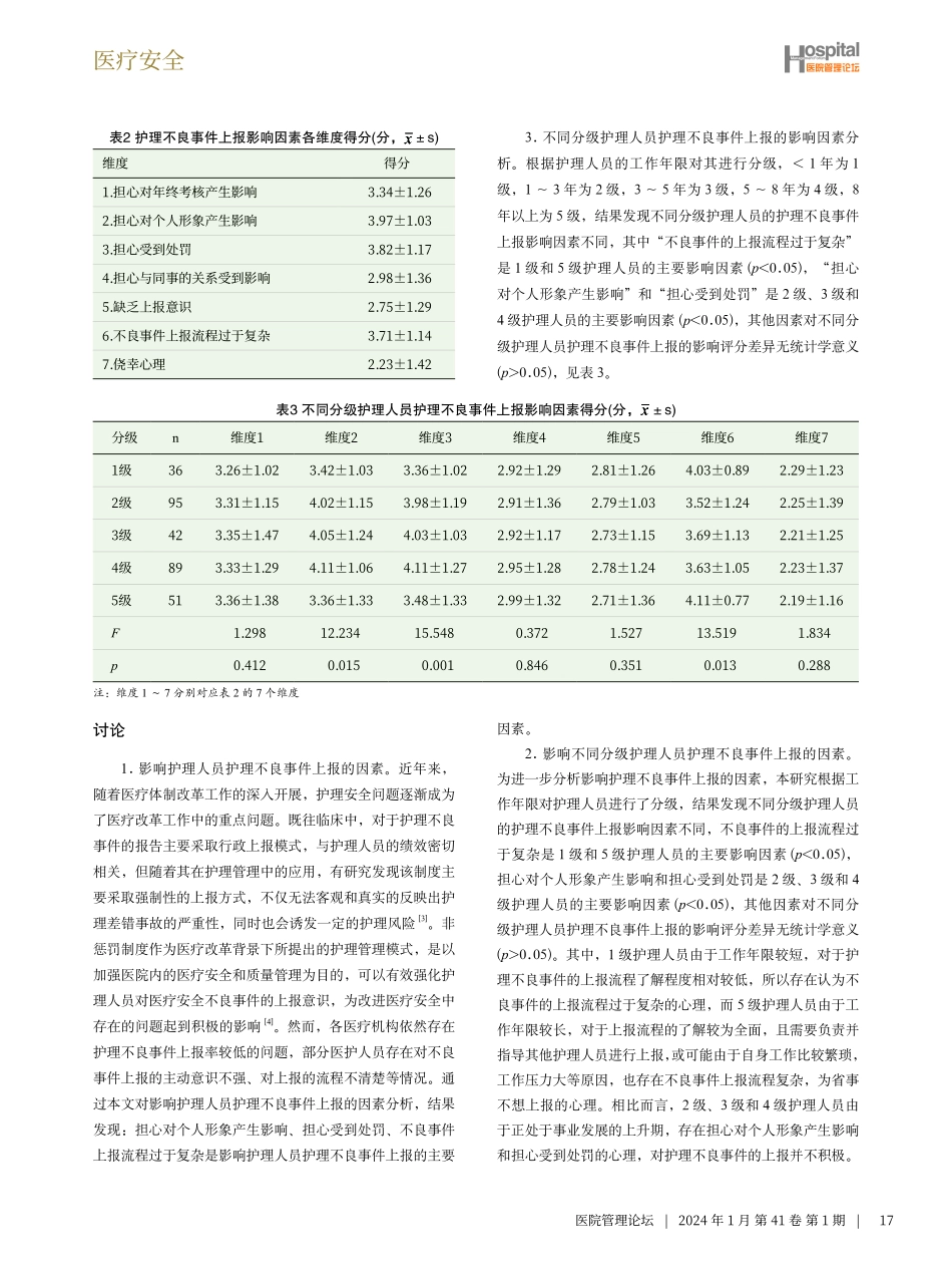 非惩罚制度下医院护理不良事件的上报情况及影响因素分析.pdf_第3页