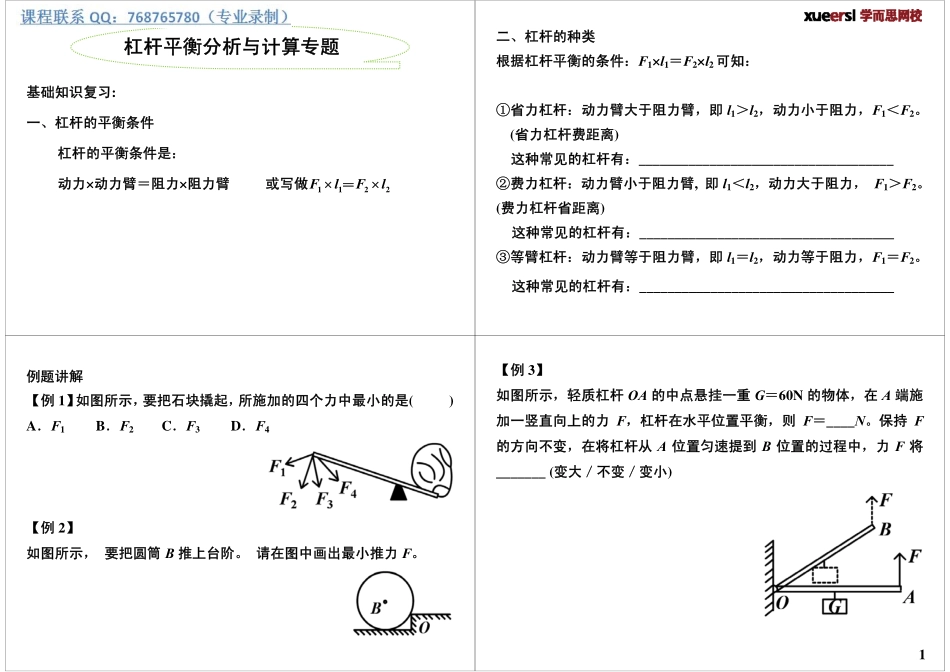 杠杆平衡分析与计算专题.pdf_第1页