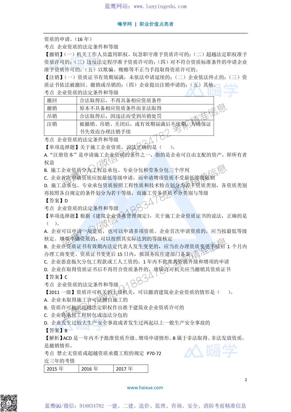 陈印 一级建造师 建设工程法规及相关知识 精讲通关 1Z302000 （2）施工企业从业资格制度.pdf_第2页
