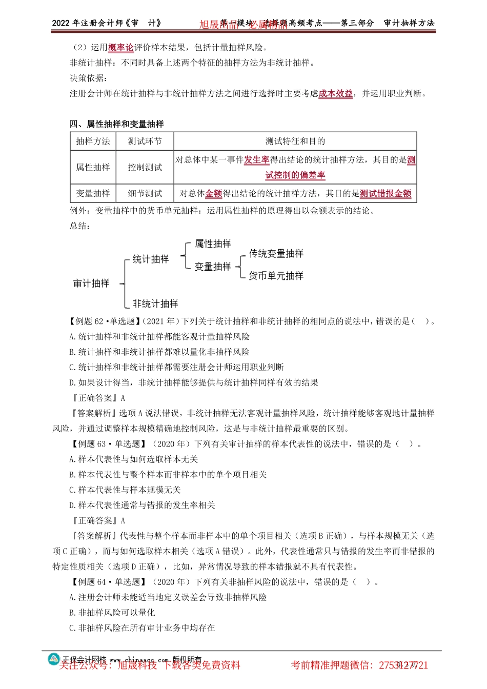 讲义_审计_高频考点_荆　晶_第一模块　选择题高频考点——第三部分　审计抽样方法_create.pdf_第3页