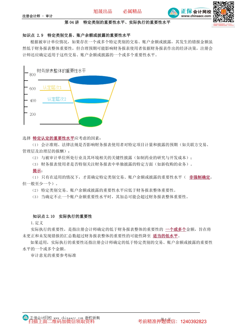 第0204讲　特定类别的重要性水平、实际执行的重要性水平.pdf_第1页