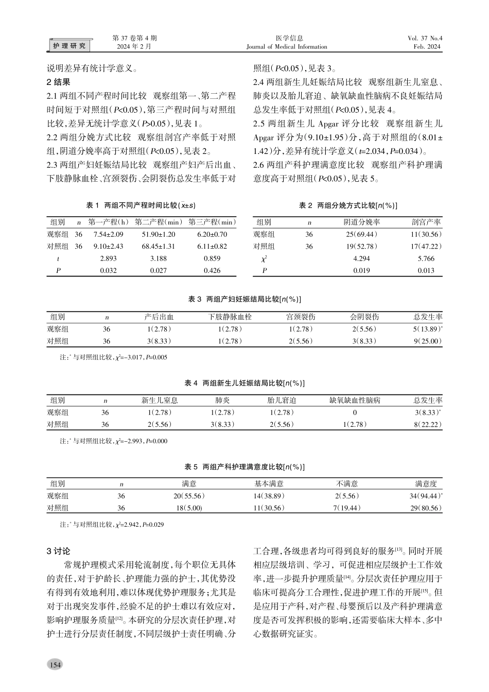 分层次责任护理对产程、母婴预后以及产科护理满意度的影响.pdf_第3页