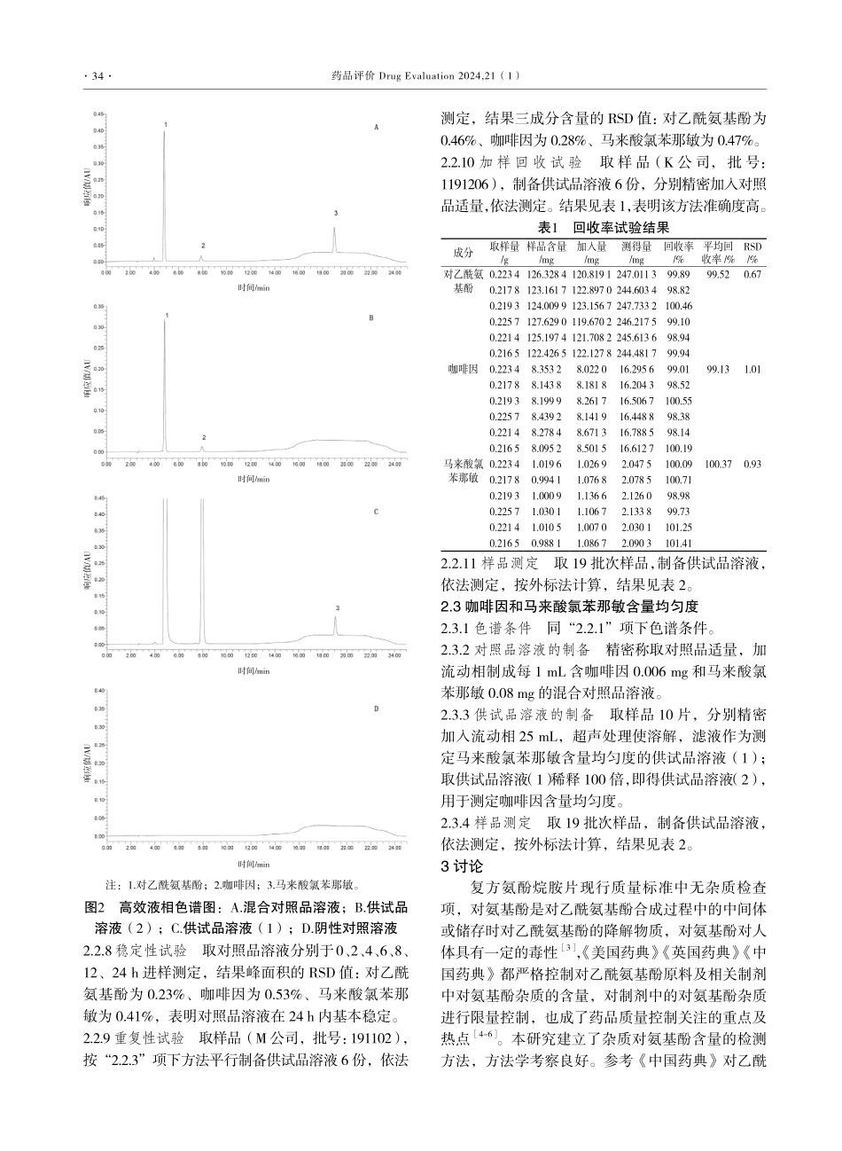 复方氨酚烷胺片质量标准研究.pdf_第3页