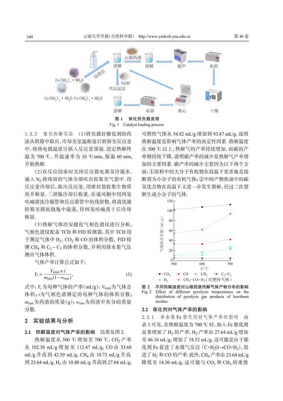 Fe-Ca-Ce催化生物质热解制备富氢合成气——以山楂药渣为例.pdf_第3页
