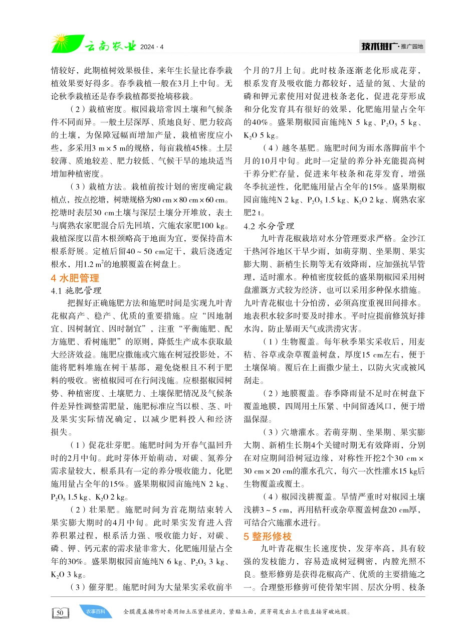 干热河谷地区九叶青花椒丰产栽培.pdf_第2页