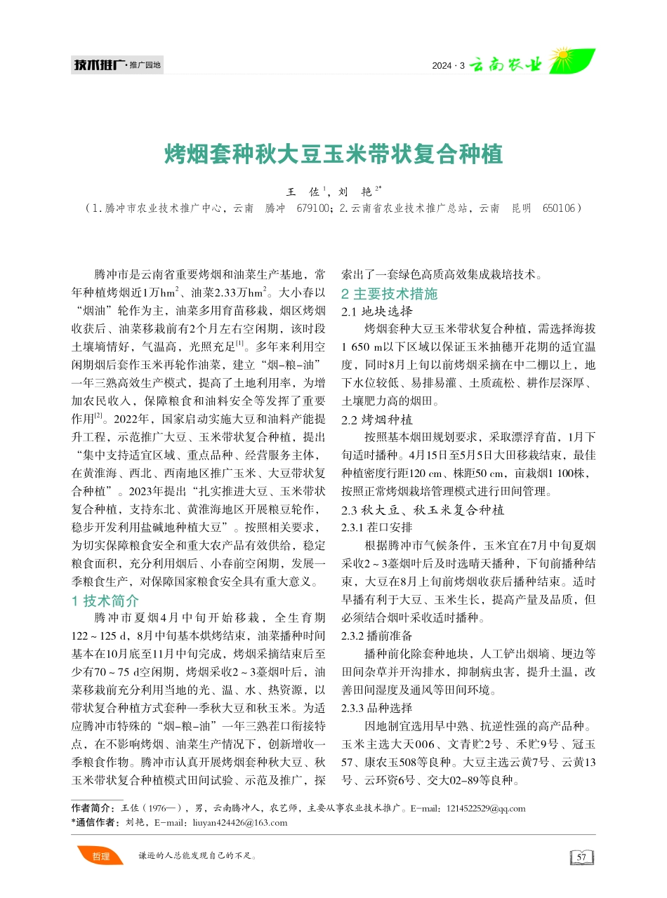 烤烟套种秋大豆玉米带状复合种植.pdf_第1页