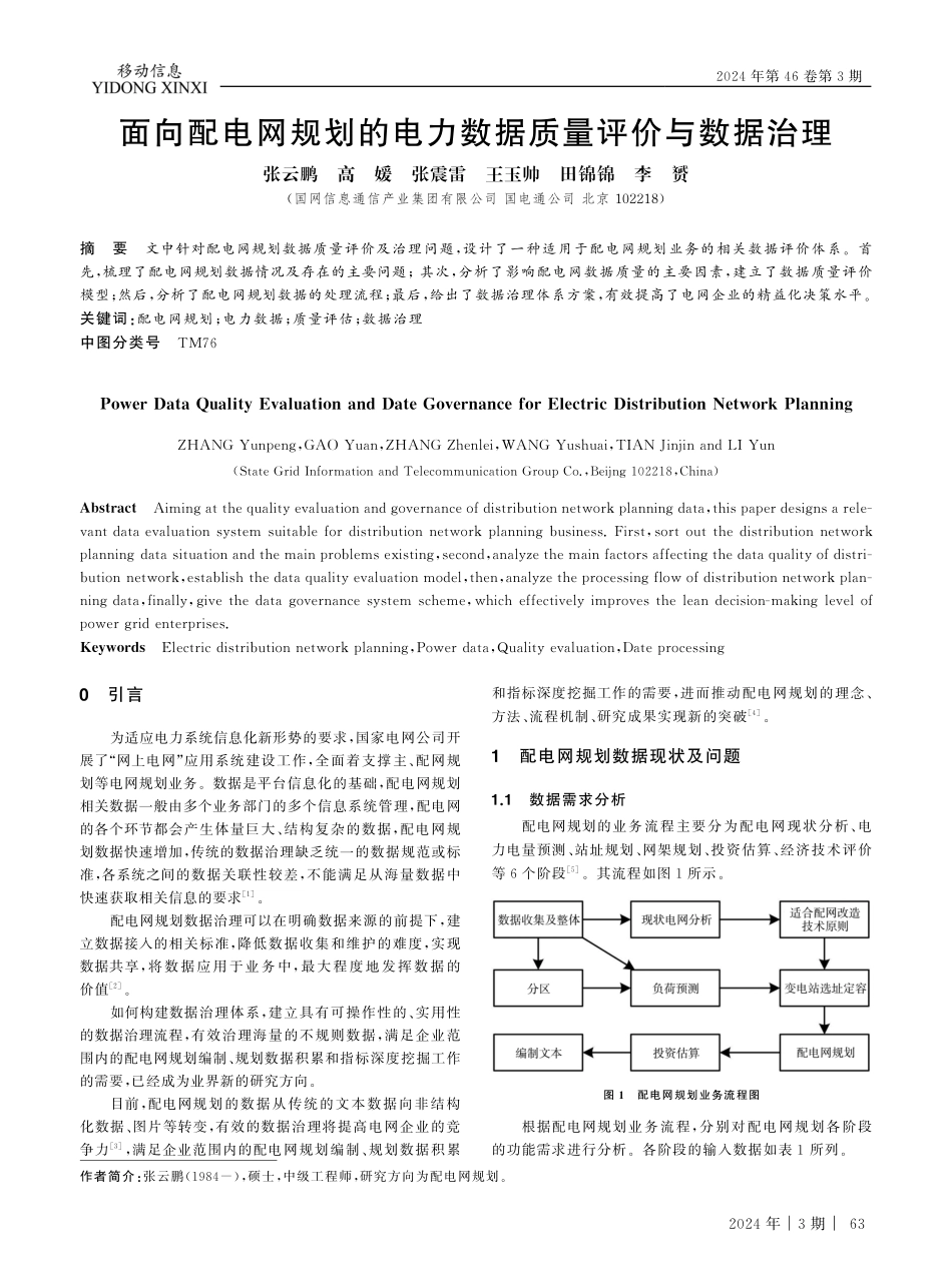 面向配电网规划的电力数据质量评价与数据治理.pdf_第1页