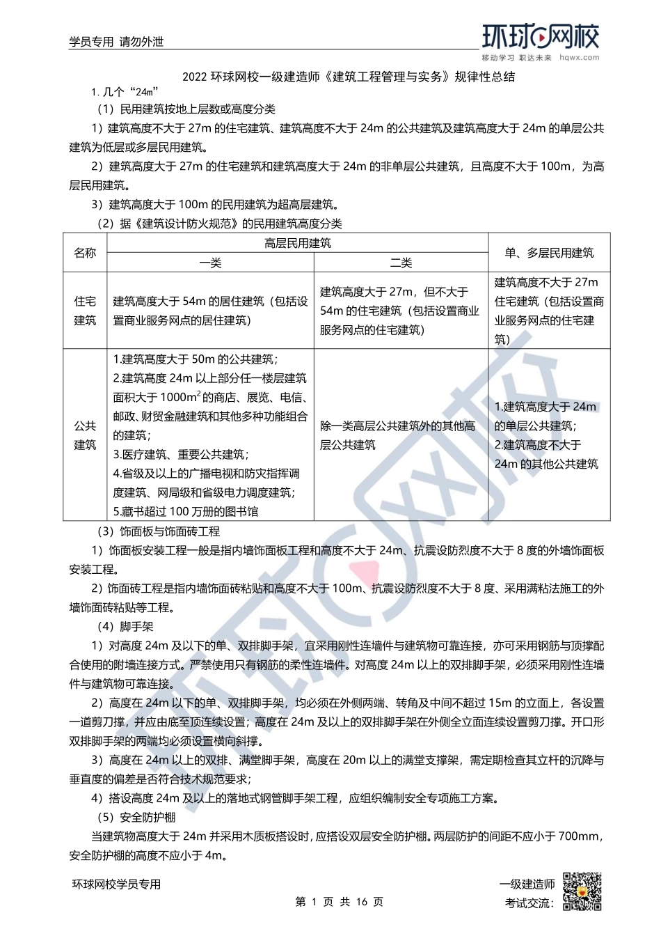 环球-22一建《建筑实务》规律性总结.pdf_第1页