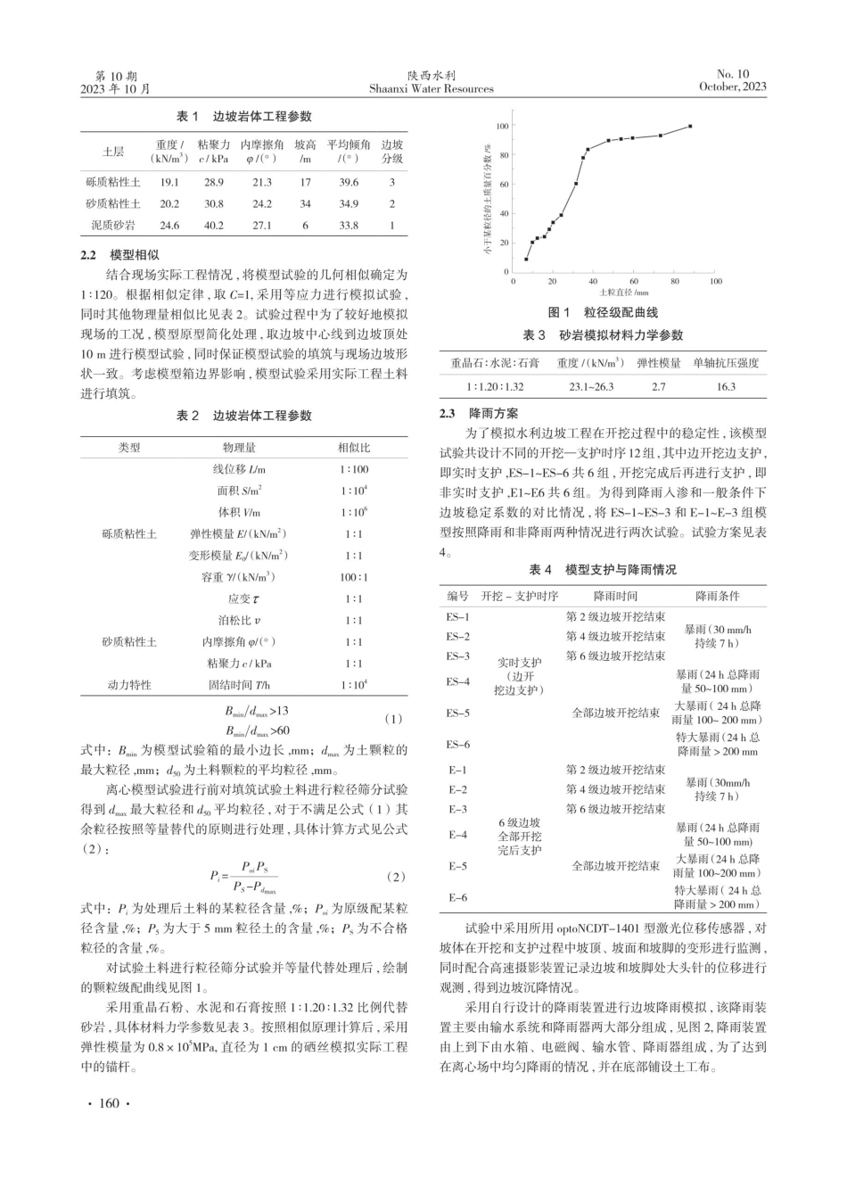 降雨下支护时序对边坡稳定性影响离心模型试验.pdf_第2页