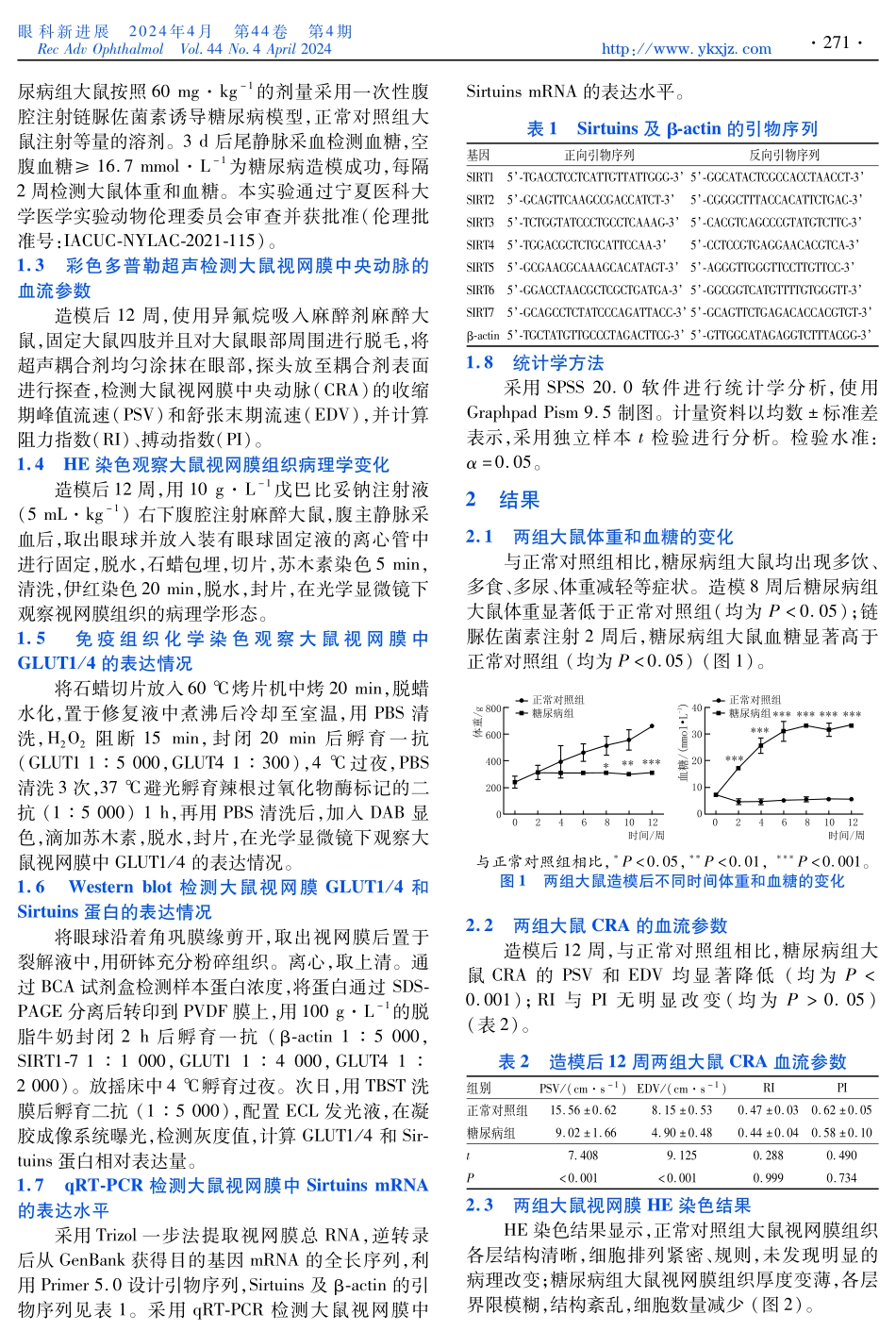 葡萄糖转运蛋白GLUT1_4和Sirtuins在糖尿病大鼠视网膜中的表达.pdf_第2页