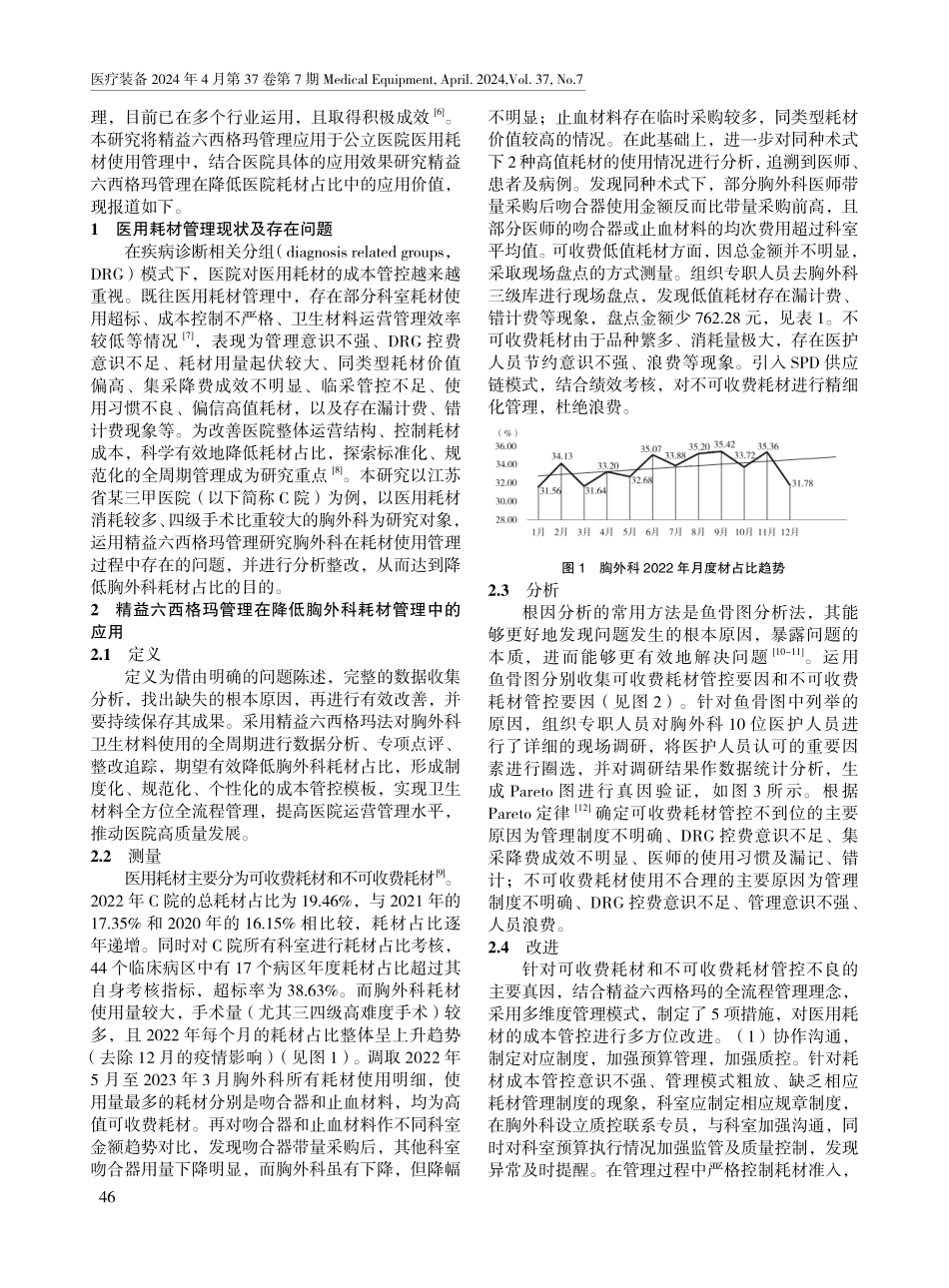 精益六西格玛管理在降低胸外科耗材占比中的应用效果.pdf_第2页