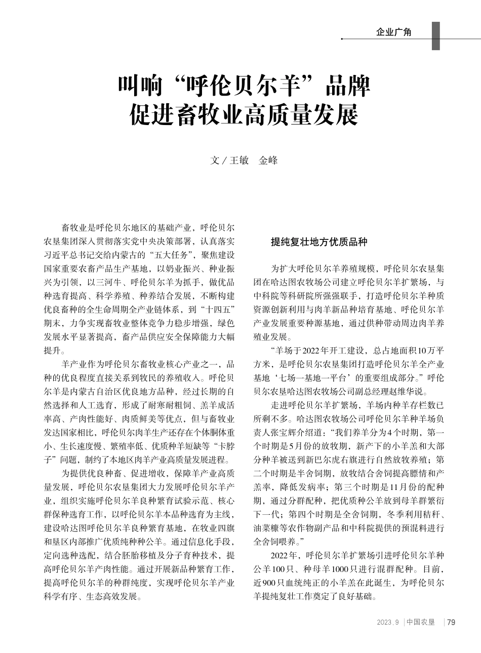 叫响“呼伦贝尔羊”品牌 促进畜牧业高质量发展.pdf_第1页