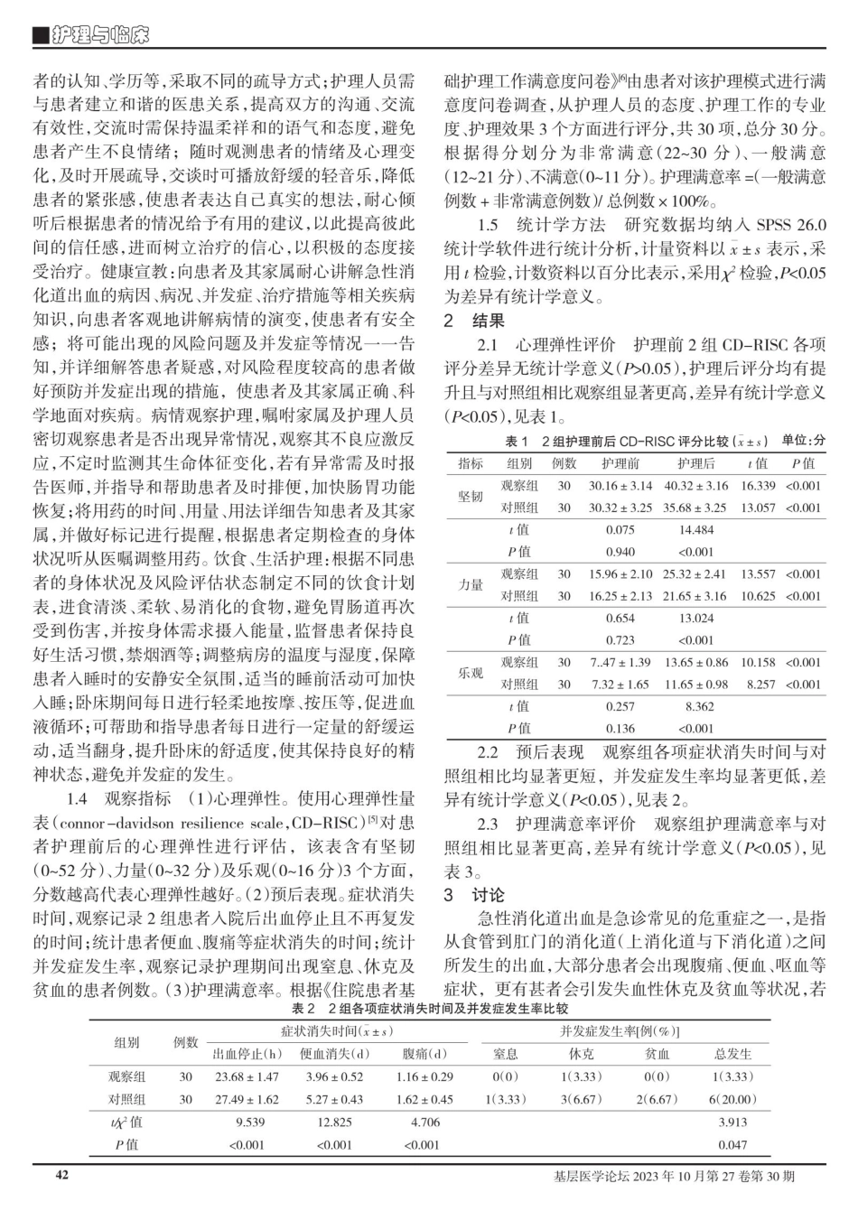 结合风险评估的整体护理对急性消化道出血患者心理弹性及预后的影响.pdf_第2页