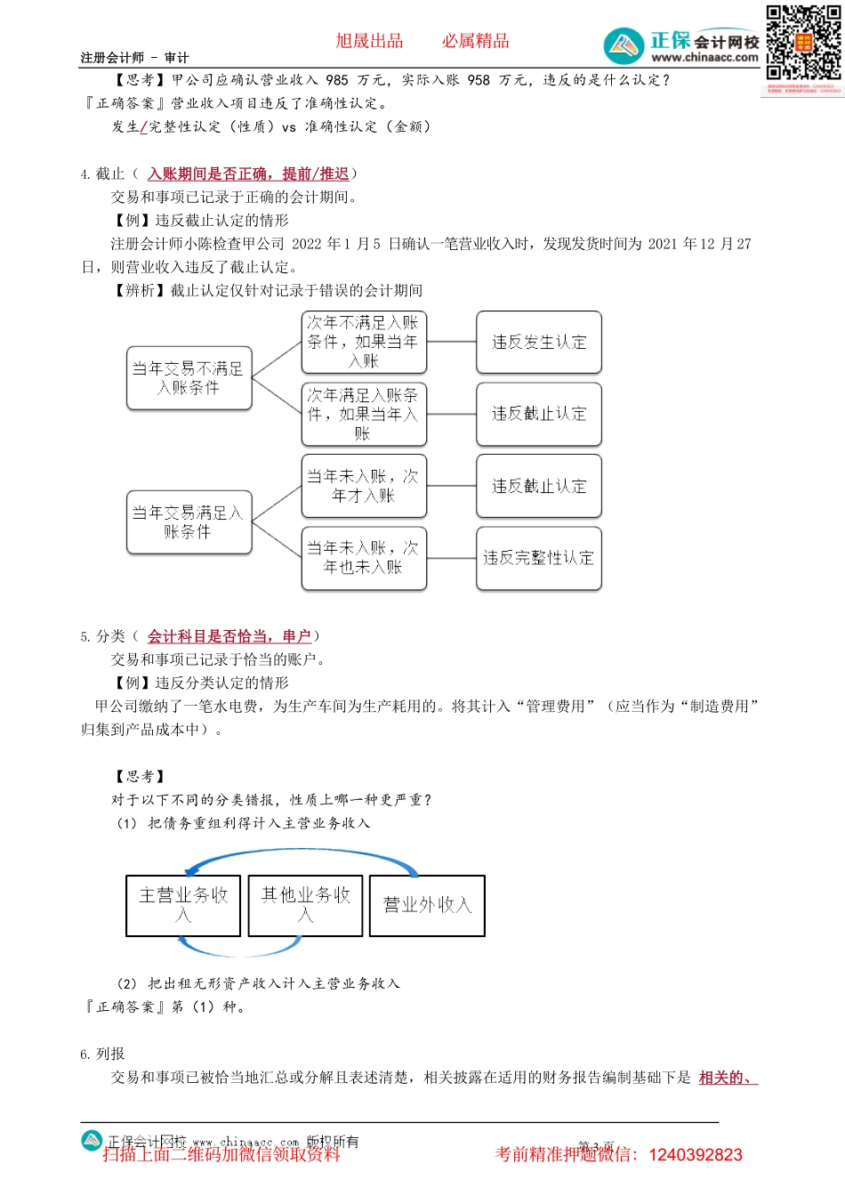 第0104讲　审计总体目标、各类交易、事项及相关披露的认定.pdf_第3页