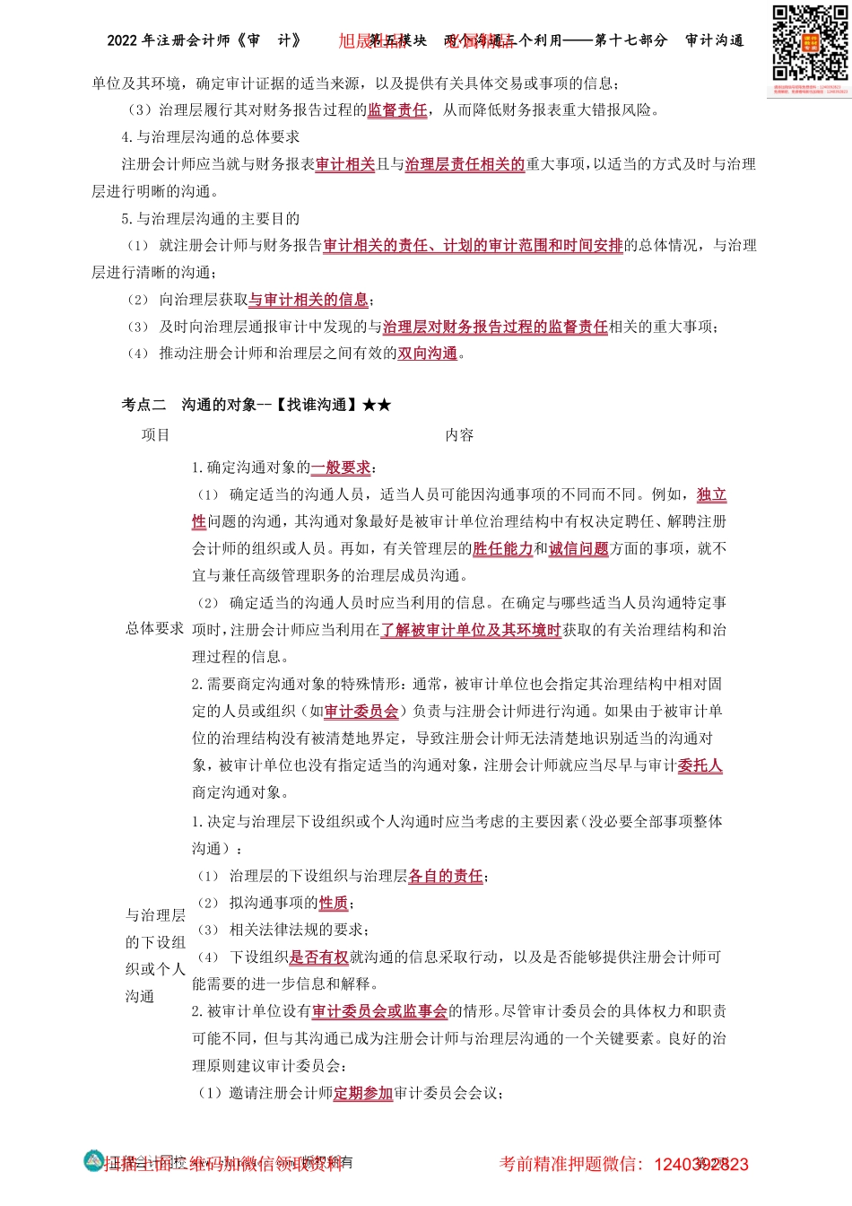 第0159-0160讲义_审计_基础精讲_荆　晶_第五模块　两个沟通三个利用——第十七部分　审计沟通_Password_Removed.pdf_第2页