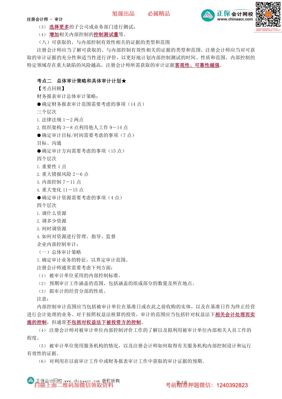 第0165第65.1讲　计划工作考虑事项、总体审计策略和具体审计计划_Password_Removed(1).pdf_第2页