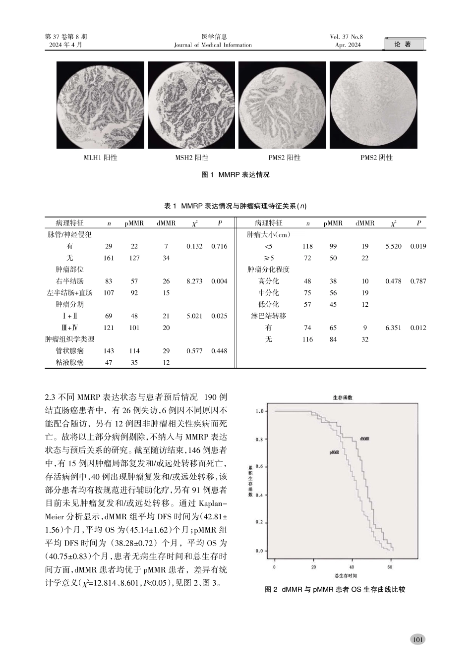 错配修复蛋白表达缺失与结直肠癌病理特征及预后的关系.pdf_第3页