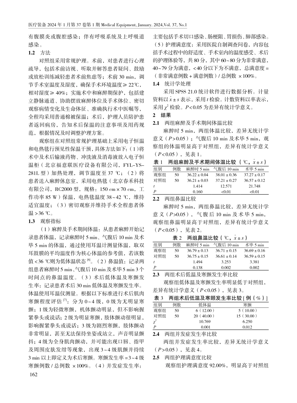 电子恒温柜与电热毯预见性保温干预在腹腔镜手术患者中的应用效果.pdf_第2页