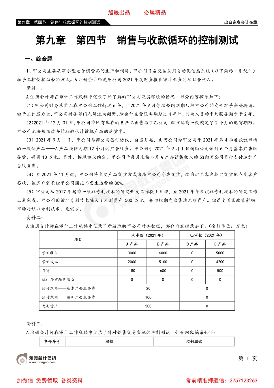 第九章 第四节 销售与收款循环的控制测试.pdf_第1页