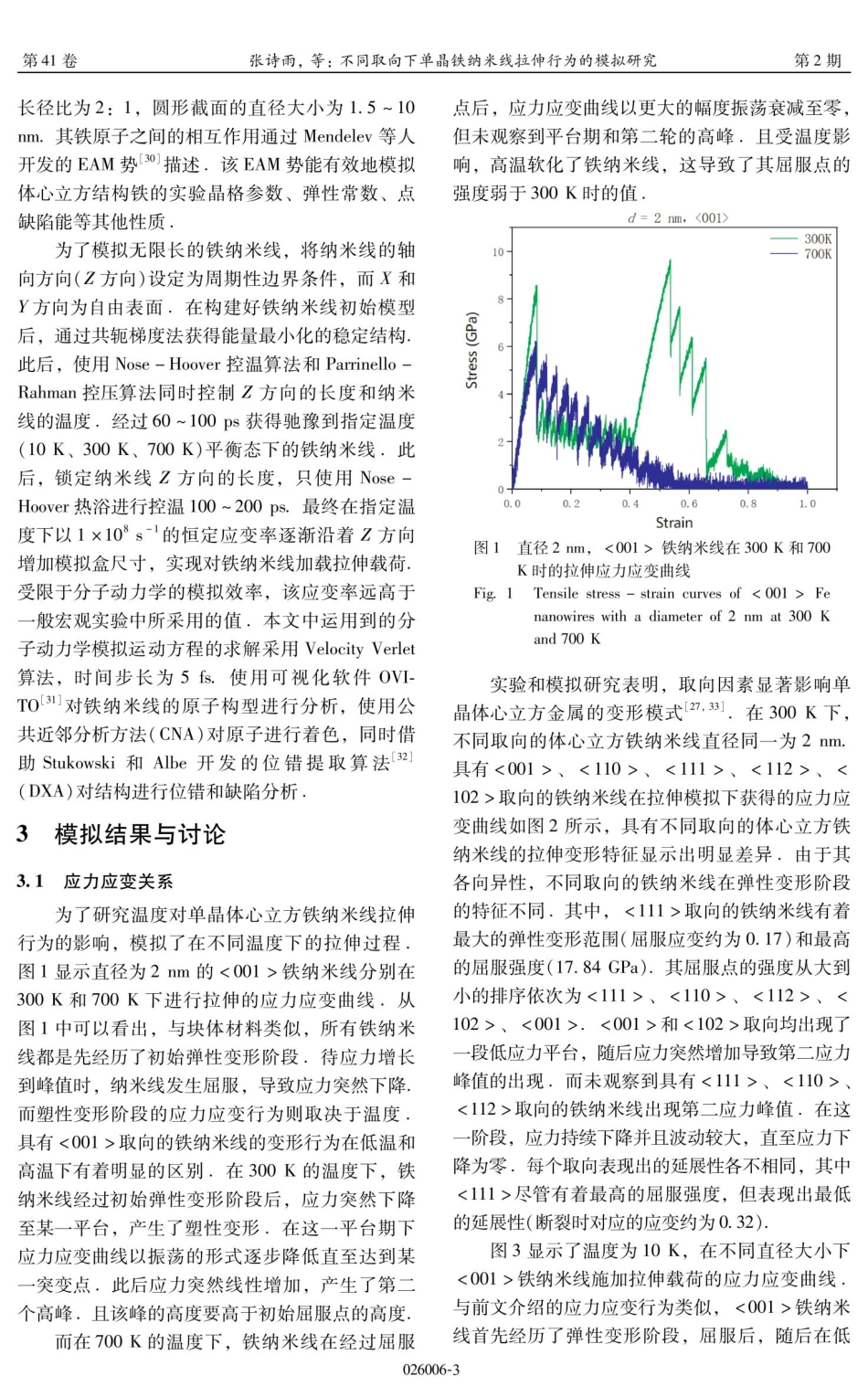 不同取向下单晶铁纳米线拉伸行为的模拟研究.pdf_第3页