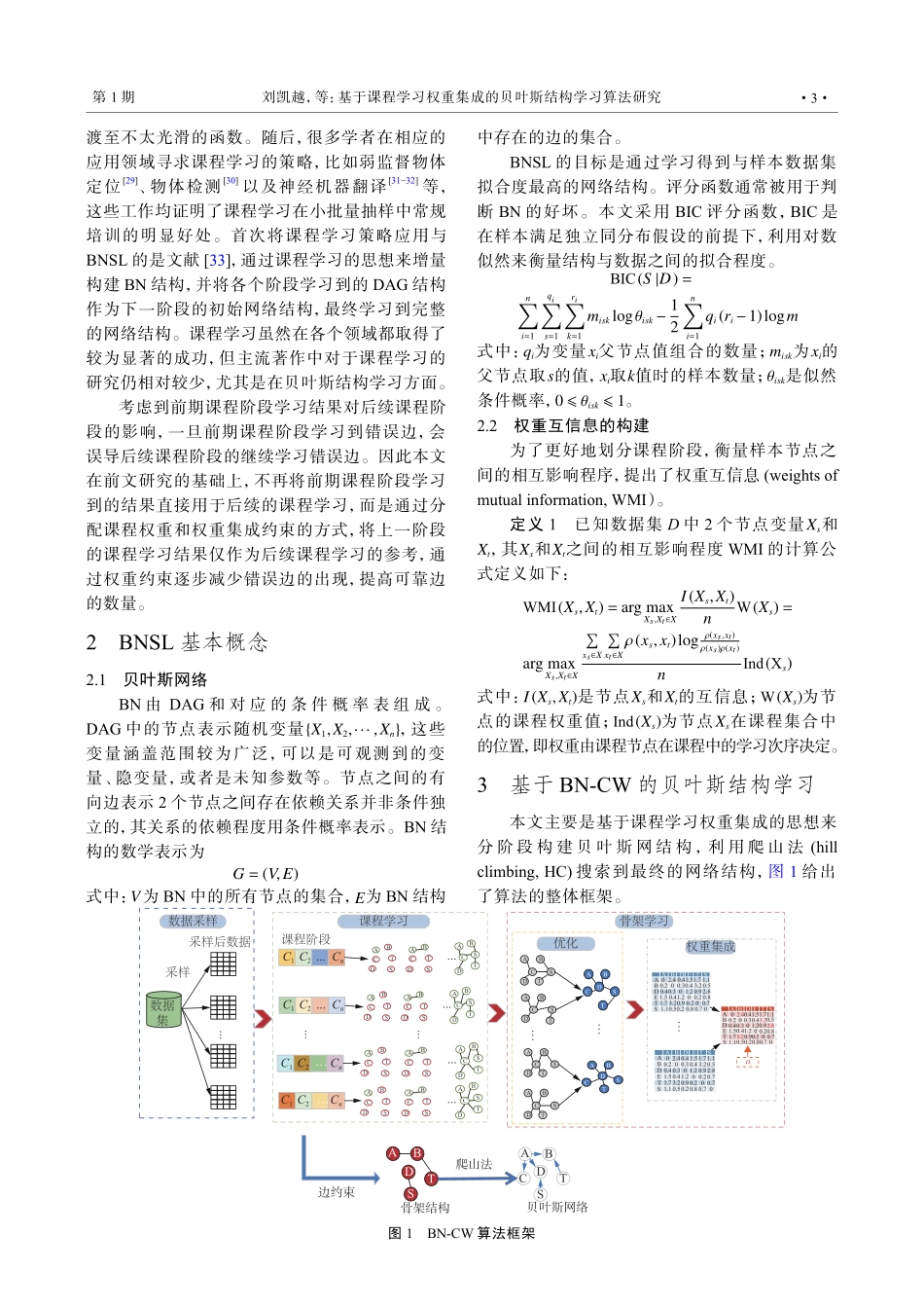 基于课程学习权重集成的贝叶斯结构学习算法研究.pdf_第3页