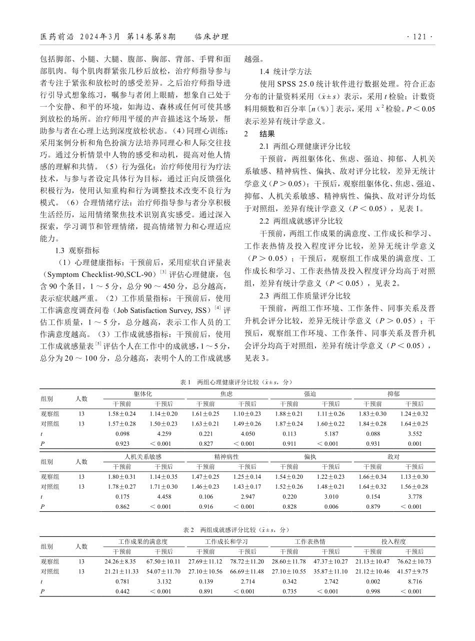 团体心理干预对消毒供应室工作人员心理健康状态及工作质量和工作成就感的影响分析.pdf_第2页
