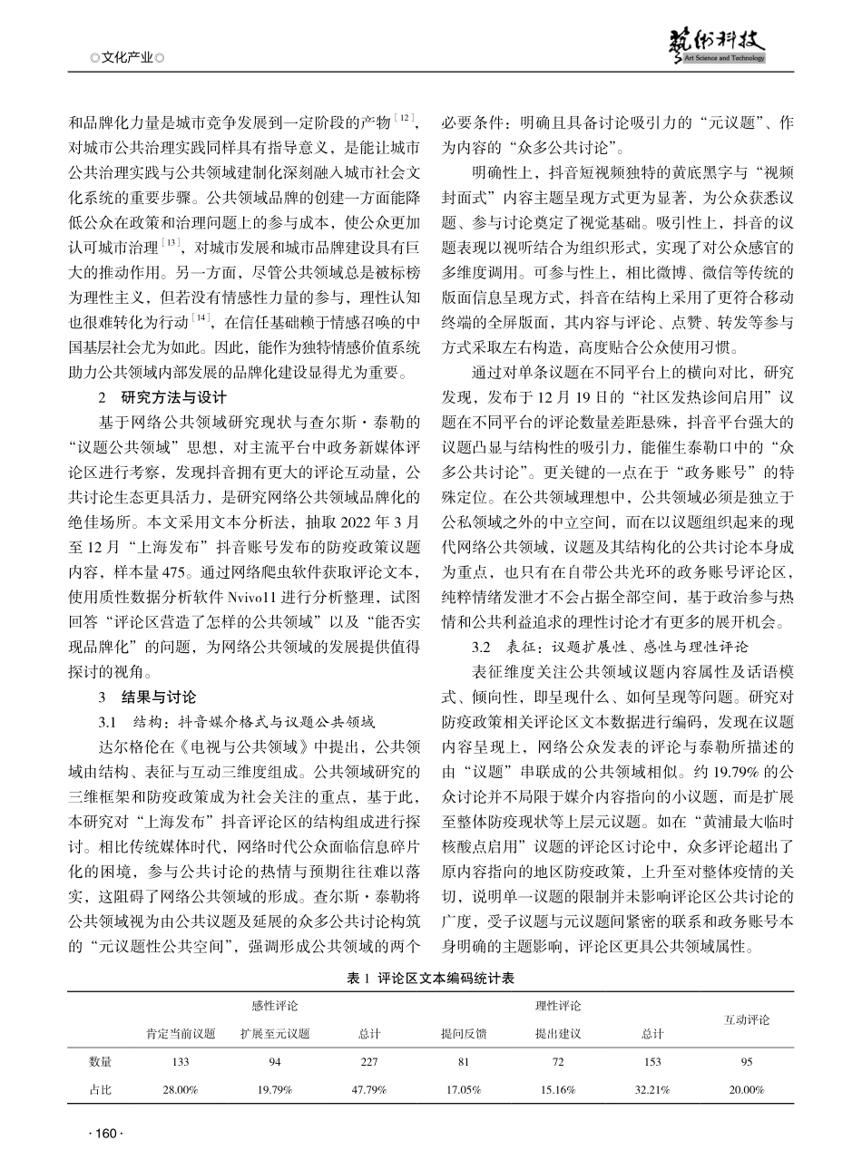 网络公共领域品牌化的理想与现实——基于“上海发布”抖音评论区的文本分析.pdf_第2页
