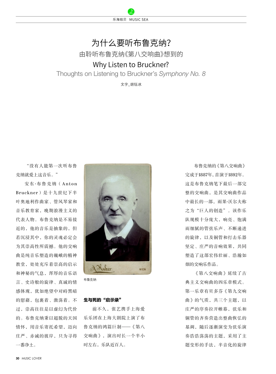 为什么要听布鲁克纳由聆听布鲁克纳《第八交响曲》想到的.pdf_第1页