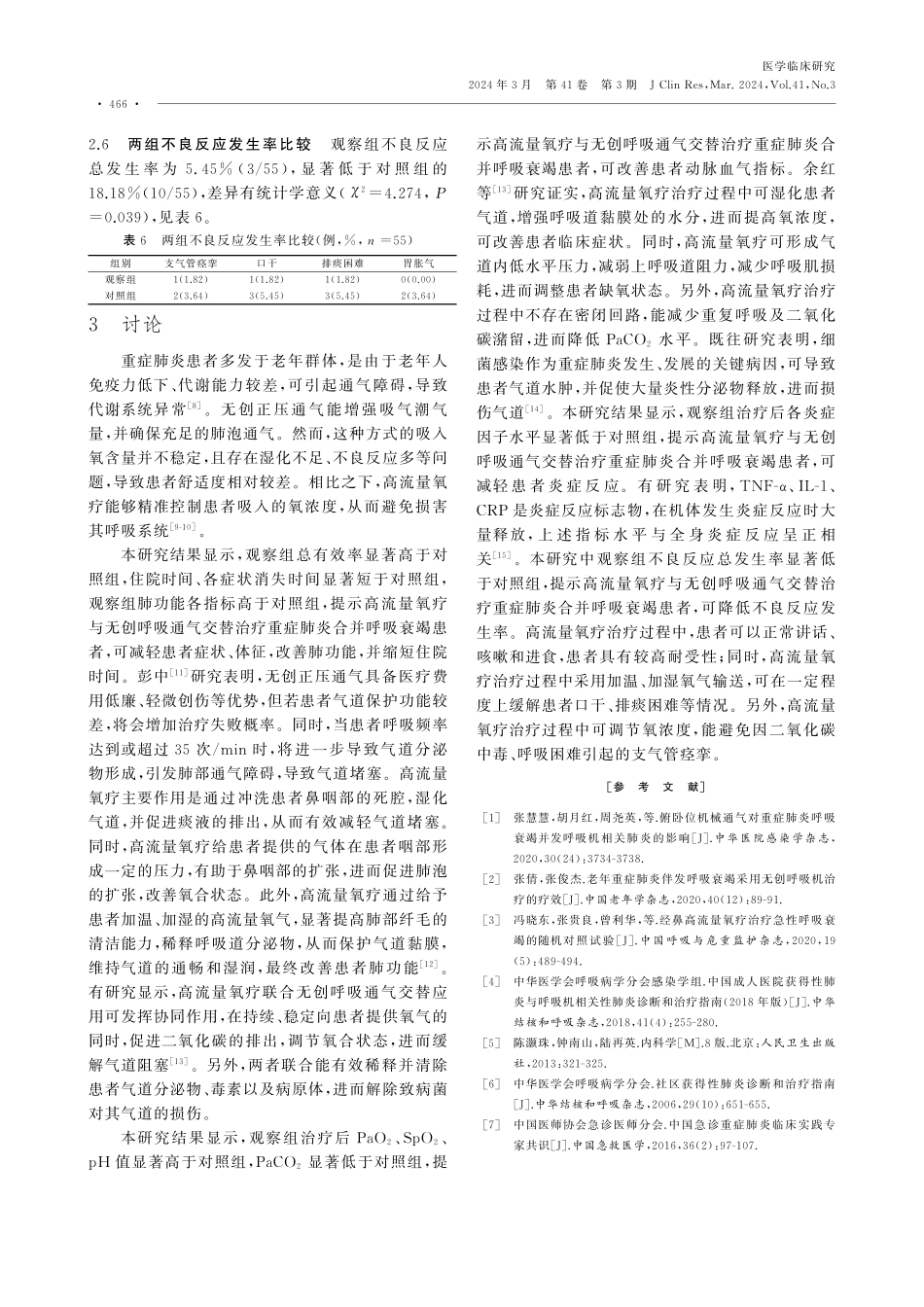 高流量氧疗与无创呼吸通气交替治疗重症肺炎合并呼吸衰竭患者的临床疗效.pdf_第3页