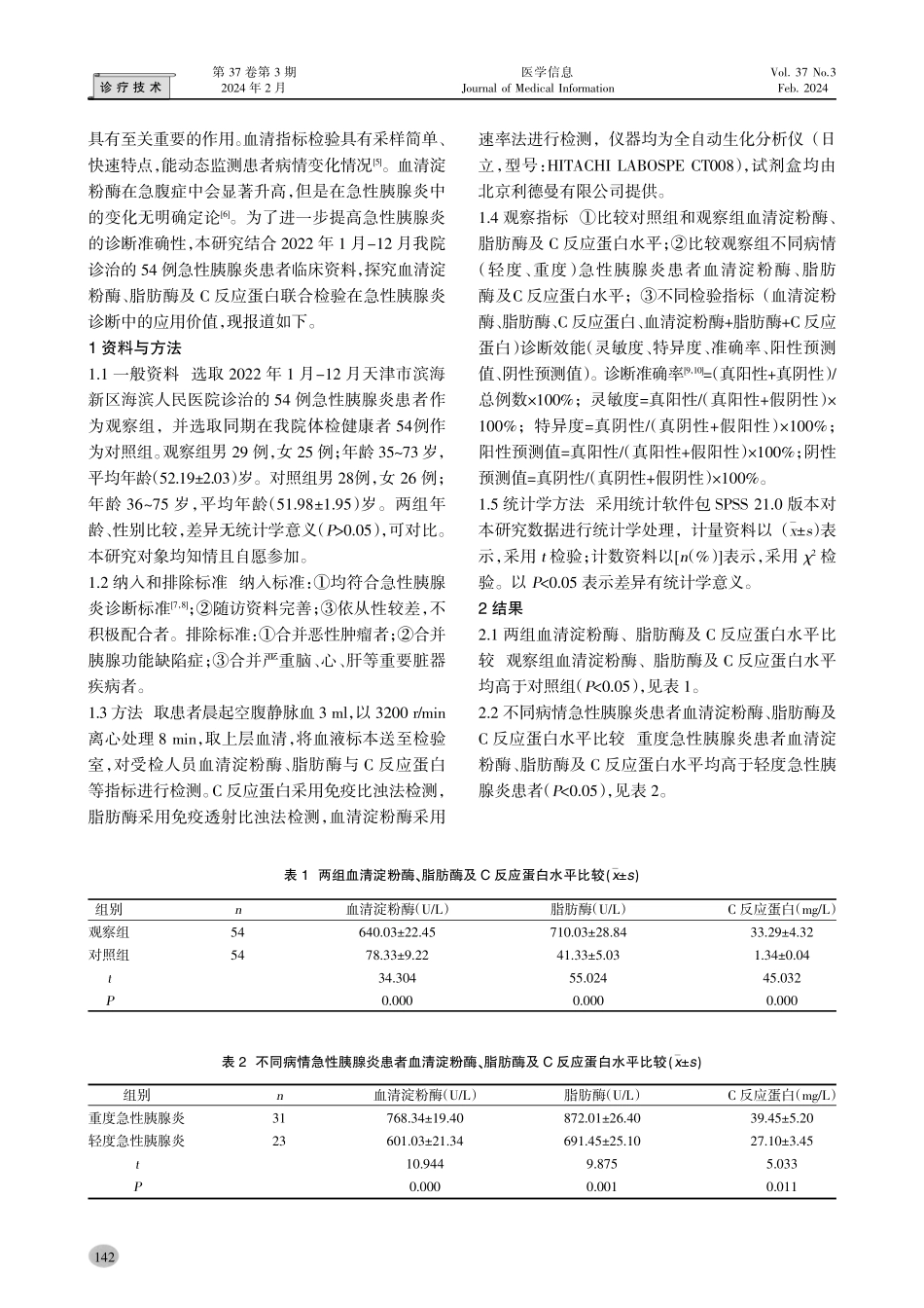 血清淀粉酶、脂肪酶及C反应蛋白联合检验在急性胰腺炎诊断中的应用价值.pdf_第2页