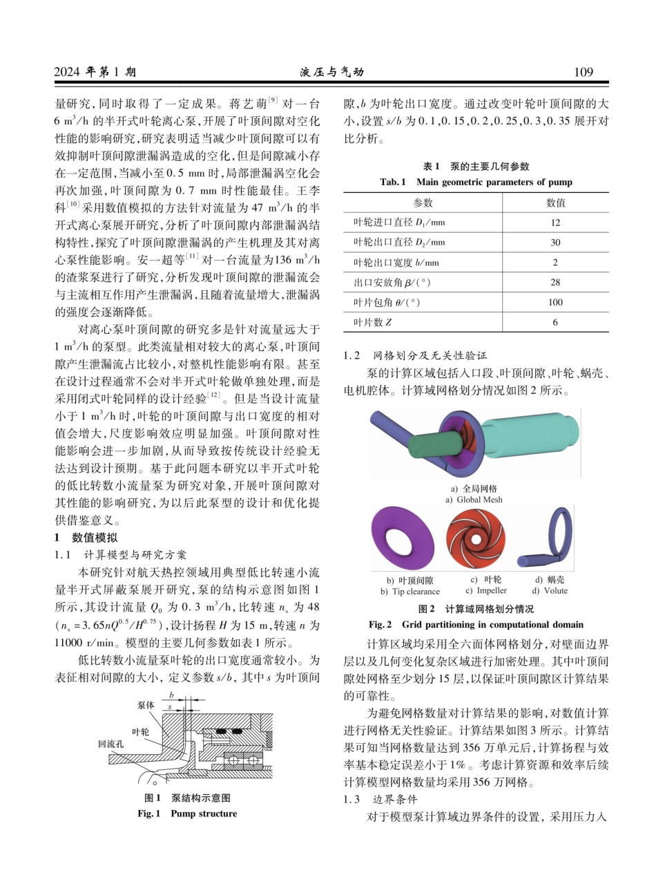 叶顶间隙对低比转数小流量泵性能的影响.pdf_第2页
