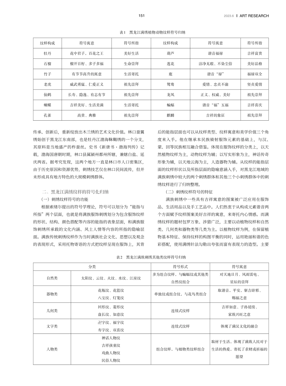 黑龙江满族刺绣纹样的符号化归纳及隐喻分析.pdf_第2页