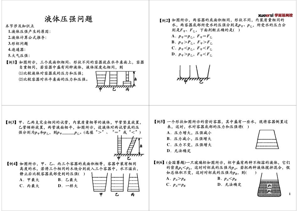 专题十二：液体压强问题.pdf_第1页