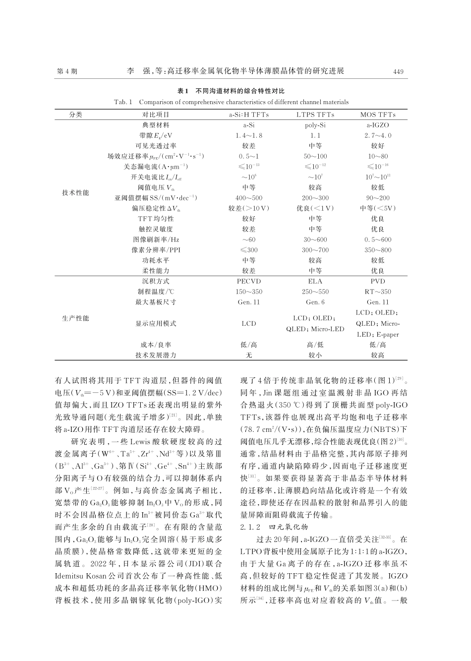 高迁移率金属氧化物半导体薄膜晶体管的研究进展.pdf_第3页