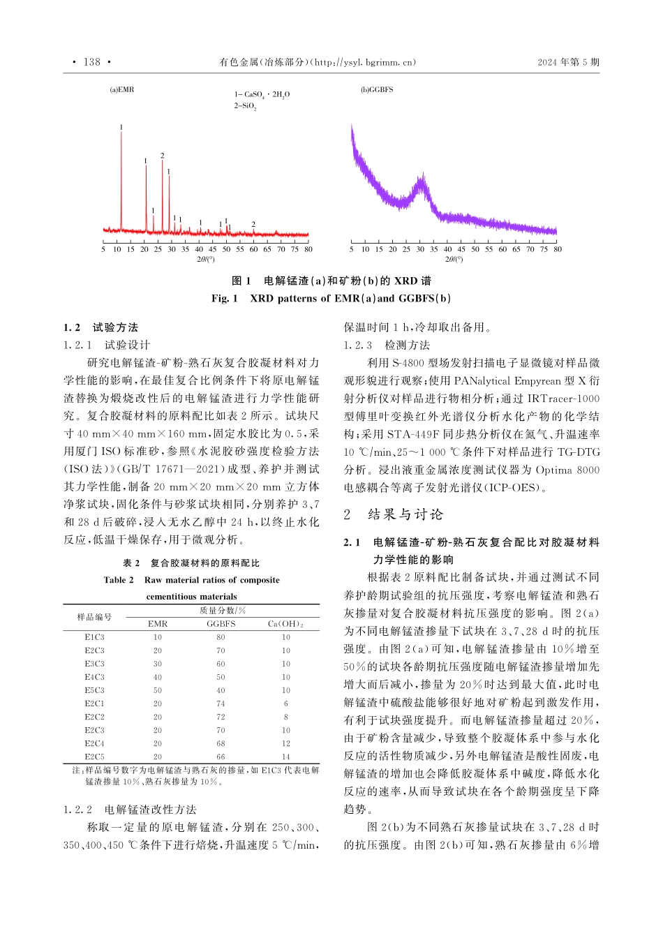 改性电解锰渣-矿粉复合胶材料的制备及水化机理.pdf_第3页