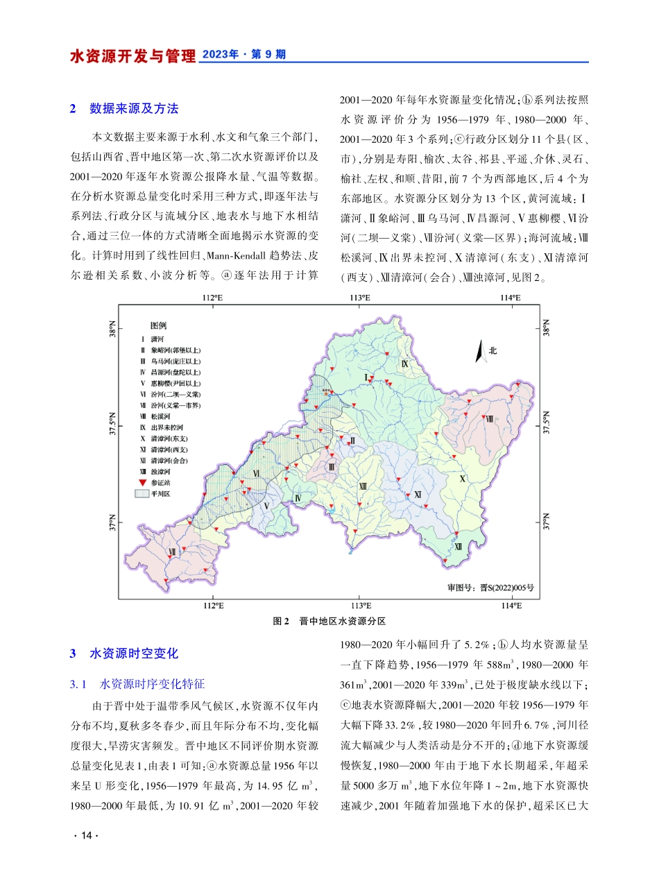 晋中地区2001-2020年水资源时空演化特征分析.pdf_第3页