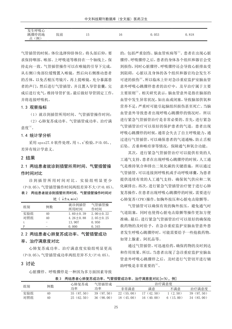 紧急气管插管治疗急诊重症监护室脑血管意外呼吸心跳骤停患者的复苏效果分析.pdf_第2页