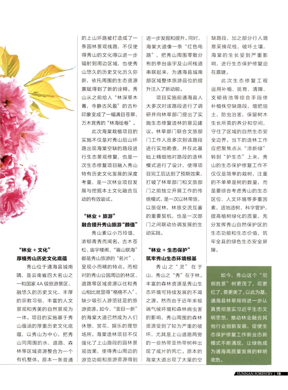 践行厅“林业%2B”发展新理念 擦亮秀山文化旅游名片.pdf_第2页