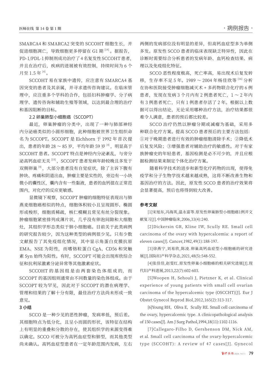 卵巢小细胞癌一例并文献复习.pdf_第3页