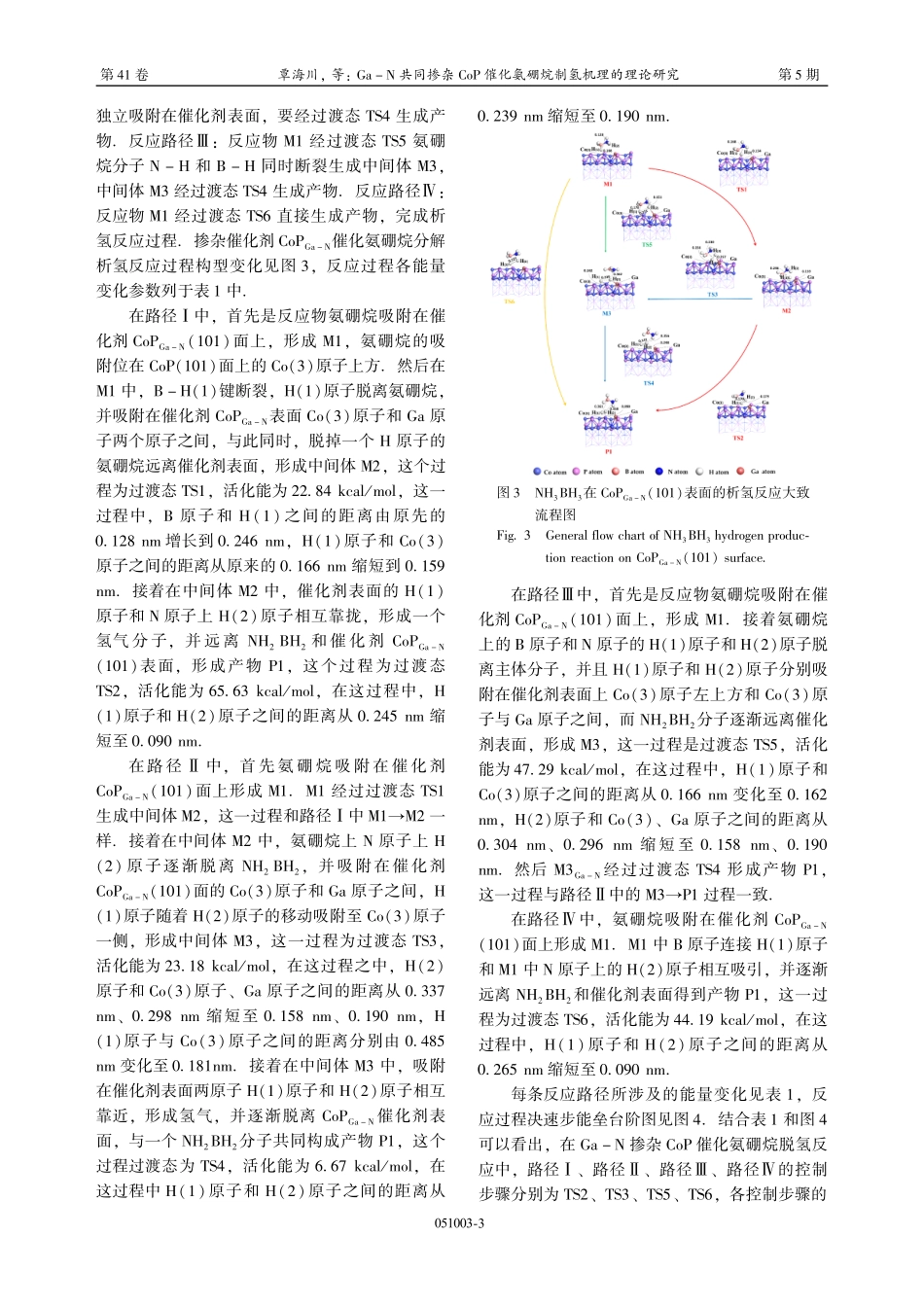 Ga-N共同掺杂CoP催化氨硼烷制氢机理的理论研究.pdf_第3页