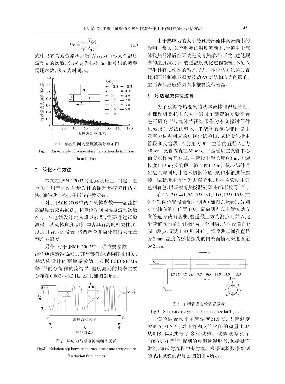 T型三通管道冷热流体混合作用下循环热疲劳评估方法.pdf_第3页