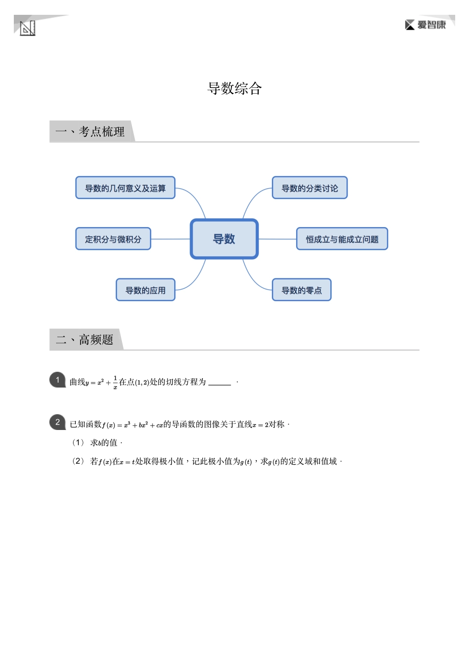 高三一轮复习之导数综合(1).pdf_第1页