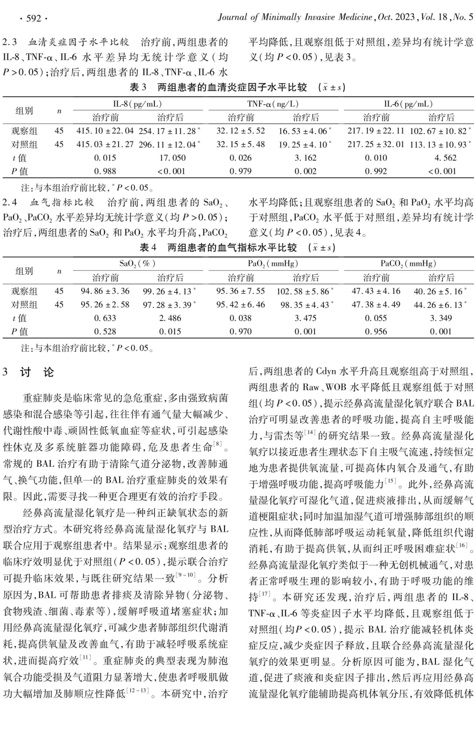 经鼻高流量湿化氧疗联合支气管肺泡灌洗治疗重症肺炎的效果观察.pdf_第3页