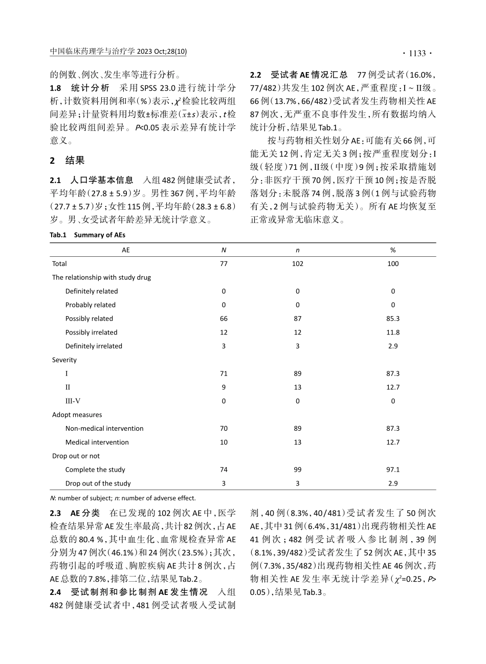 经口吸入制剂在中国健康受试者生物等效性试验中的安全性分析.pdf_第3页
